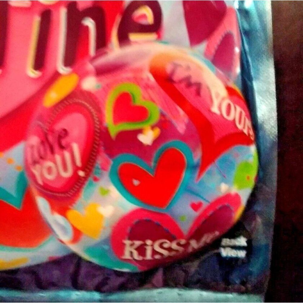 Be My Valentine 22" Balloon Hearts Bubbles Qualatex Round Valentines Day - Picture 4 of 5
